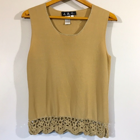 J. A. C. Crochet Trim Shell Tank - Picture 1 of 7